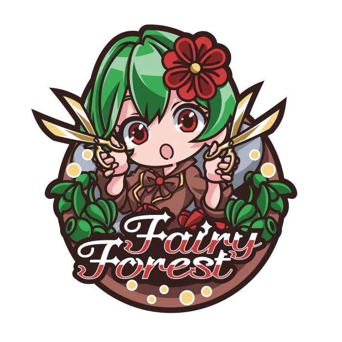 Fairy Forestの妖精のキャラクターロゴ